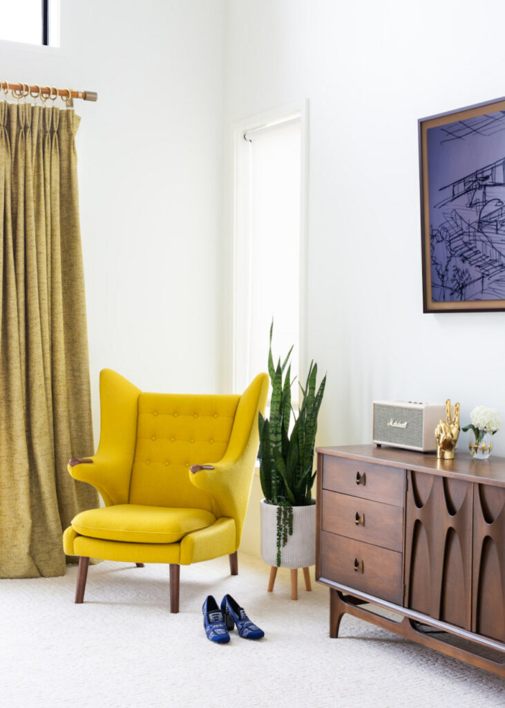 Yellow Accent Chair Midcentury Interior Design