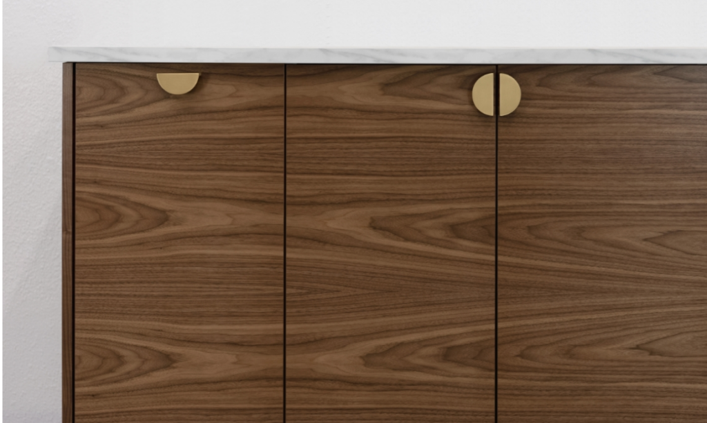 Modern Twig cabinet door in walnut