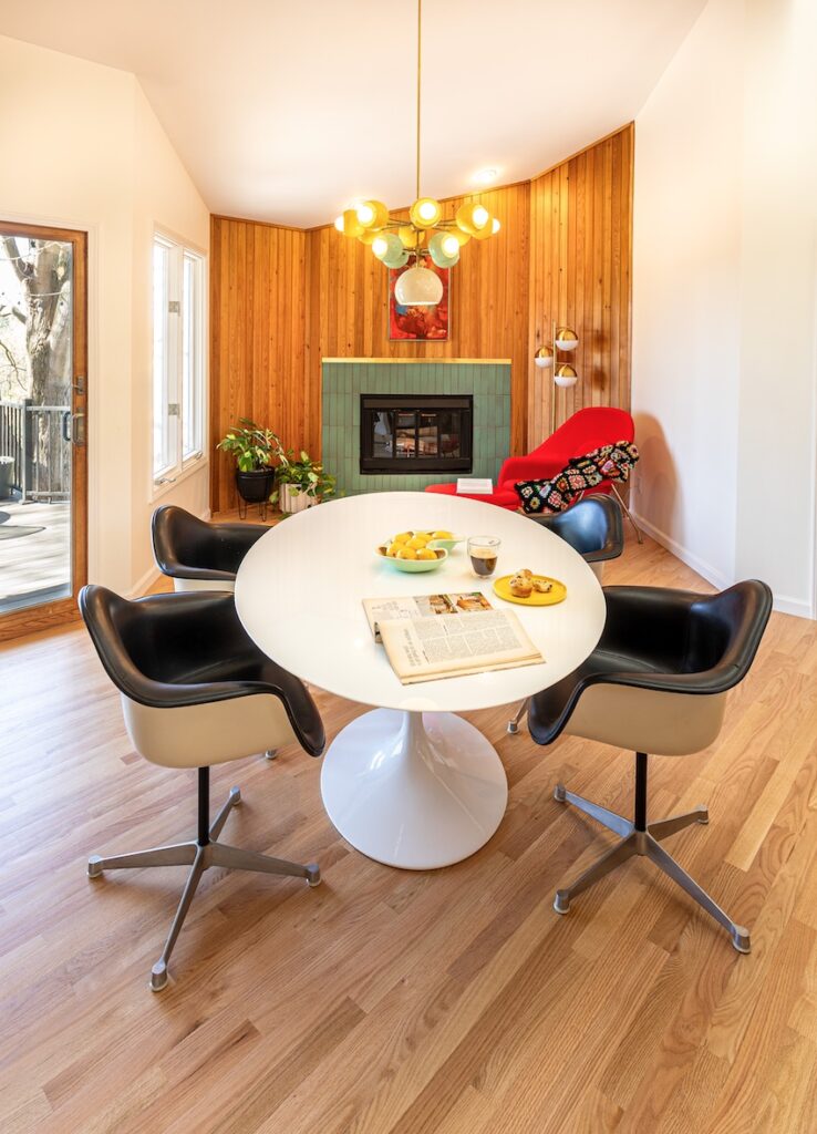 Midcentury tulip dining table and chairs